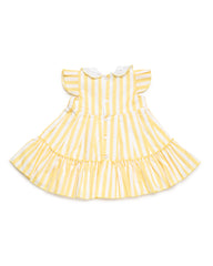 GIRLS YELLOW STRIPED DRESS