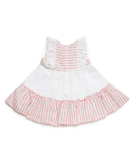 GIRLS PINK STRIPED DRESS
