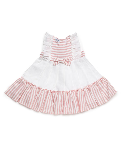 GIRLS PINK STRIPED DRESS