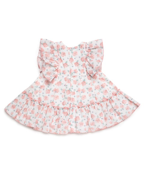 GIRLS PINK FLOWERS DRESS