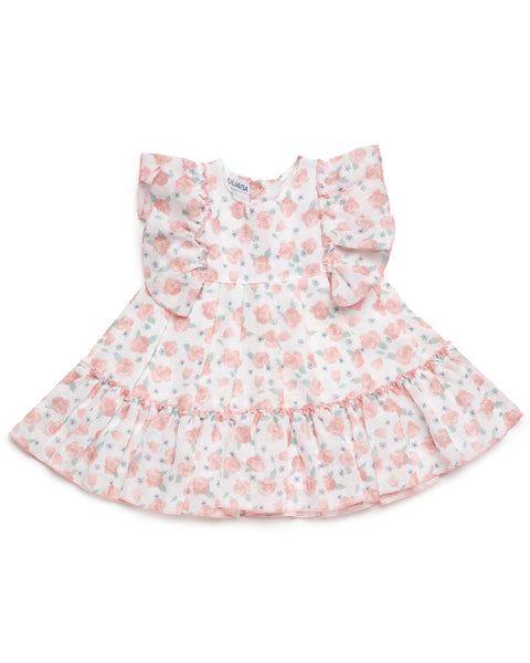 GIRLS PINK FLOWERS DRESS