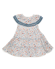 GIRLS FLOWERS WITH BLUE LACE DRESS