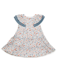 GIRLS FLOWERS WITH BLUE LACE DRESS