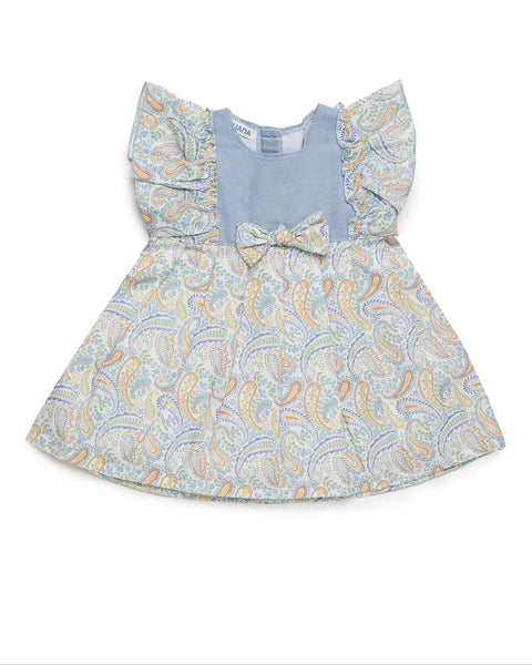 GIRLS PAISLEY BLUE DRESS