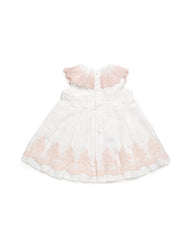 GIRLS WHITE PINK LACE DRESS