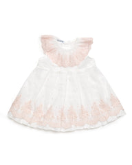 GIRLS WHITE PINK LACE DRESS
