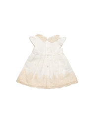 GIRLS LACE WITH FLORAL APPLIQUE DRESS