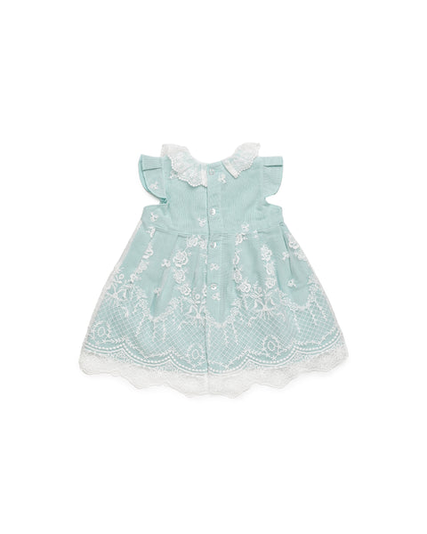 GIRLS GREEN LACE DRESS