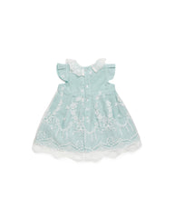 GIRLS GREEN LACE DRESS