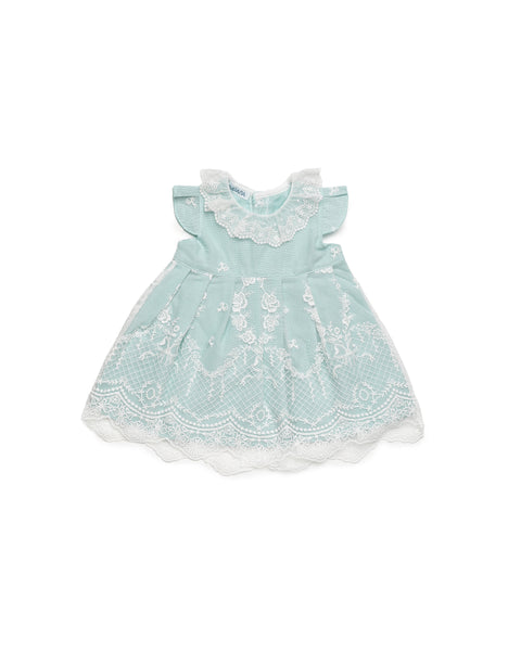 GIRLS GREEN LACE DRESS