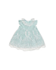 GIRLS GREEN LACE DRESS