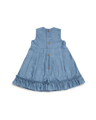 GIRLS DENIM WITH A BOW DRESS