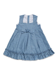 GIRLS DENIM WITH A BOW DRESS