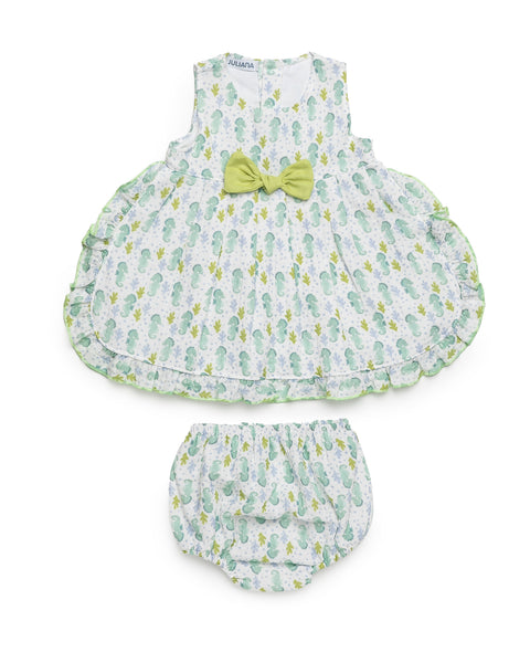 GIRLS SEAHORSES SHORT DRESS AND BLOOMER 2P SET
