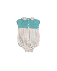 BABY COLORED STRIPED AND KNITTED ROMPER
