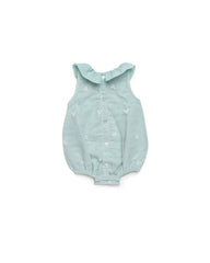 GIRLS LACE WITH COLLAR GREEN ROMPER