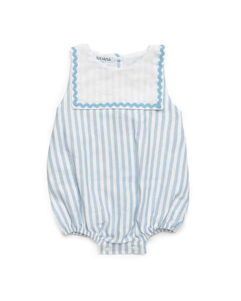 BABY BLUE STRIPED ROMPER