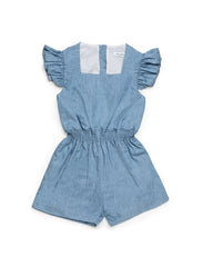 GIRLS DENIM SHORT JUMPSUIT