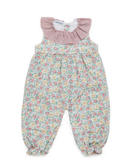 GIRLS FLORAL RUFFLE COLLAR JUMPSUIT