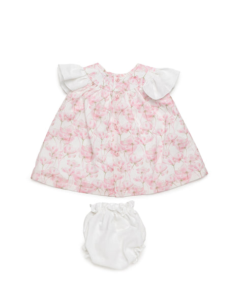 GIRLS CHERRY BLOSSOM SHORT DRESS AND BLOOMER 2P SET