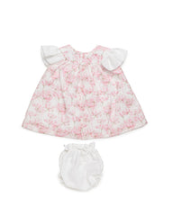GIRLS CHERRY BLOSSOM SHORT DRESS AND BLOOMER 2P SET