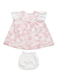 GIRLS CHERRY BLOSSOM SHORT DRESS AND BLOOMER 2P SET