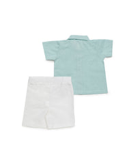BOYS CLASSIC SHORT AND GREEN SHIRT 2P SET