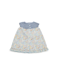 GIRLS PAISLEY AND KNITTED DRESS