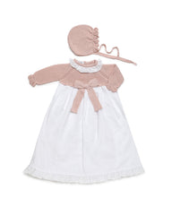 BABY KNITTED PLUMETI GOWN 2P SET