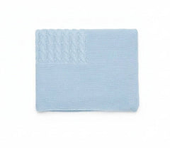 LIGHT BLUE BRAIDED KNITTED BLANKET
