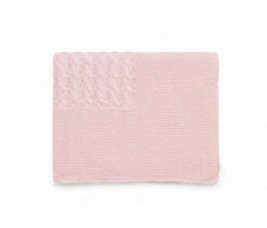 LIGHT PINK BRAIDED KNITTED BLANKET