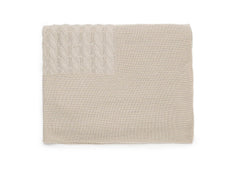 CREAM BRAIDED KNITTED BLANKET
