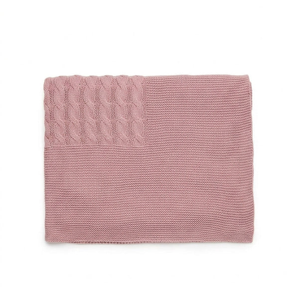 OLD PINK BRAIDED KNITTED BLANKET