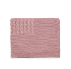 OLD PINK BRAIDED KNITTED BLANKET