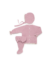 OLD PINK NEWBORN BOBBLES DETAILS 3P SET