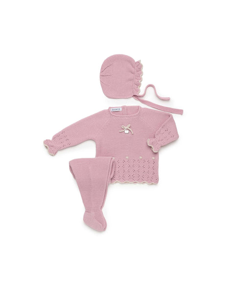 OLD PINK NEWBORN BOBBLES DETAILS 3P SET