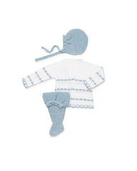 DUSTY BLUE NEWBORN GATHERED DETAILS 3P SET