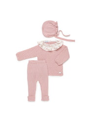 BLUSH PINK NEWBORN BEAR DOLL PRINT COLLAR 3P SET
