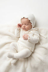 IVORY NEWBORN LACE RUFFLE COLLAR 3P SET