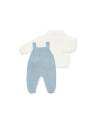 DUSTY BLUE KNITTED JUMPER AND SWEATER SET