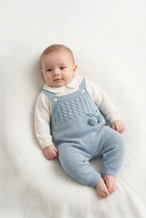 DUSTY BLUE KNITTED JUMPER AND SWEATER SET