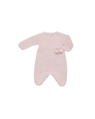 DUSTY PINK POM POMS KNITTED ROMPER