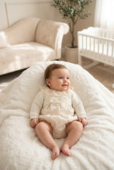 IVORY LACE KNITTED ROMPER