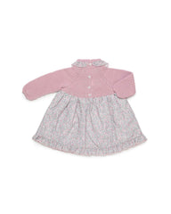 GIRLS LITTLE FLOWERS AND KNIT DRESS