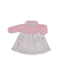 GIRLS LITTLE FLOWERS AND KNIT DRESS