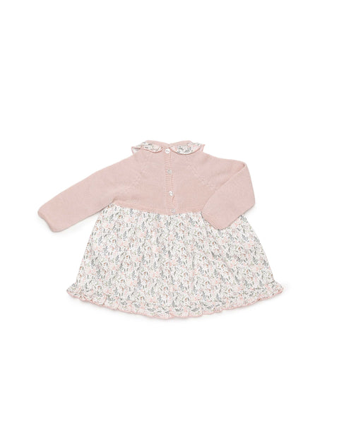GIRLS LEAF AND KNIT DRESS