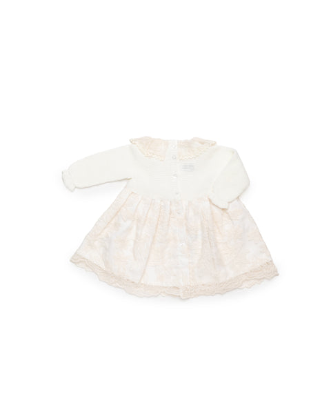 GIRLS KNITTED WITH LACE DRESS
