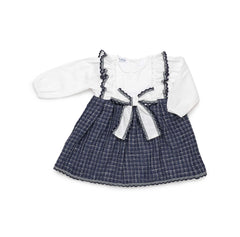 GIRLS TWEED DRESS AND WHITE SHIRT SET