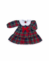 GIRLS CLASSIC TARTAN WITH PLUMETI COLLAR DRESS
