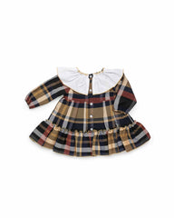 GIRLS PLAID MUSTARD DRESS